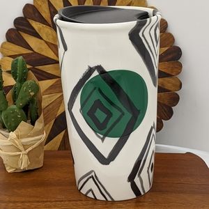 STARBUCKS Green Dot Black Diamond Ceramic Tumbler